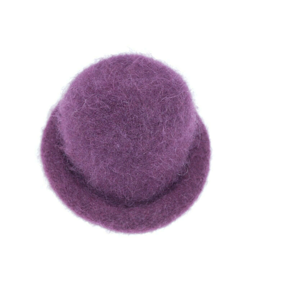 HEIRLOOMS Scandinavian Weave and Knit Purple Wool Hobo Hat - Picture 4 of 7